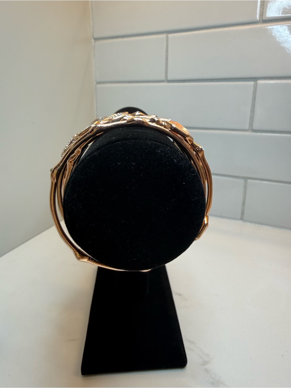 RJ Graziano Rose Gold Crystal Bangle Stack – 7 Piece Set - Picture 7 of 9